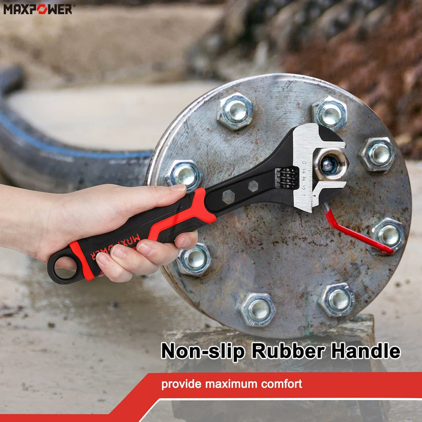 MAXPOWER Adjustable Wrench Set in Cr-V Steel