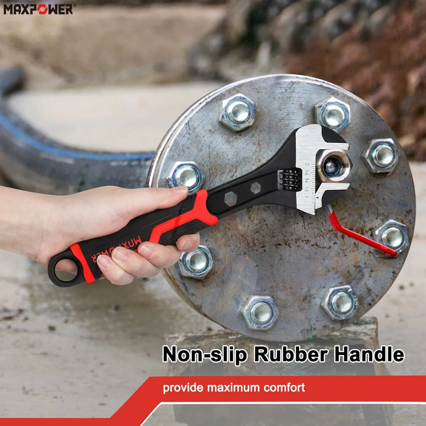 MAXPOWER Adjustable Wrench Set in Cr-V Steel