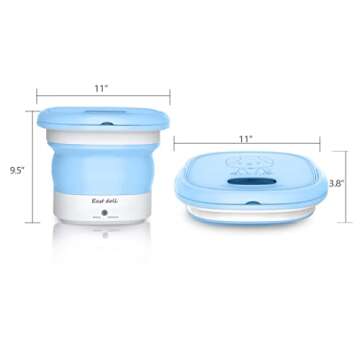 East doll Portable Washing Machine for Baby Clothes, Underwear or Small Items, Foldable Mini Washer for Apartment Dorm, Camping, Travelling, Gift for Friend or Family, Blue