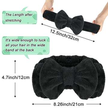 Shintop Women Fashion Lovely Soft Carol Fleece Bowknot Bow Makeup Cosmetic Shower Elastic Hair Band Hairlace Headband