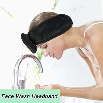 Shintop Women Fashion Lovely Soft Carol Fleece Bowknot Bow Makeup Cosmetic Shower Elastic Hair Band Hairlace Headband