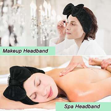 Shintop Women Fashion Lovely Soft Carol Fleece Bowknot Bow Makeup Cosmetic Shower Elastic Hair Band Hairlace Headband