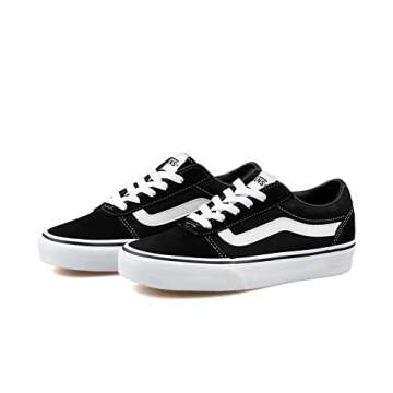 Vans Women's Ward Trainers Sneaker, Black ((Suede/Canvas) Black/White Iju), 7.5