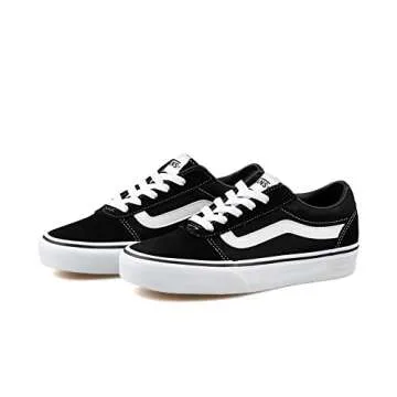 Vans Women's Ward Trainers Sneaker, Black ((Suede/Canvas) Black/White Iju), 7.5