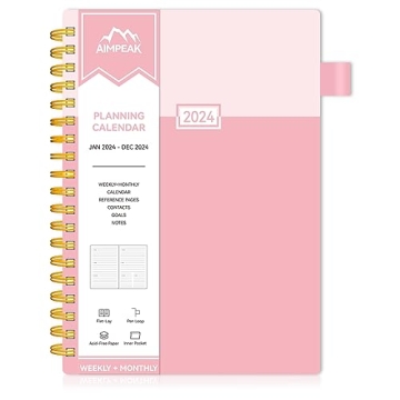 2024 Planner- Weekly and Monthly Planner, AIMPEAK 2024 Weekly Planner with Monthly Tabs, Jan. 2024 -...