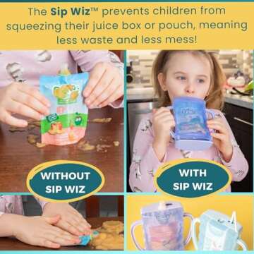 Dinneractive Sip Wiz - Baby Pouch Holder No Squeeze Pouch Food Pouches & Juice Box Holder - Anti-Squ...