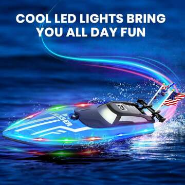 Kids Remote Control Waterproof LED RC Boat