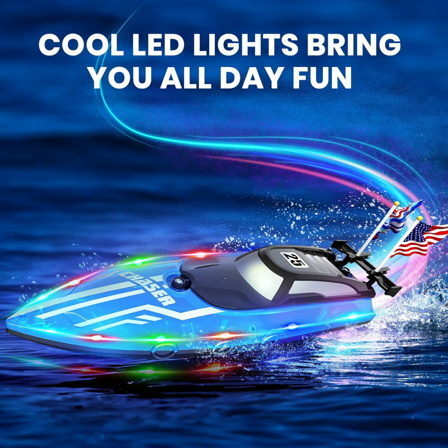 Kids Remote Control Waterproof LED RC Boat