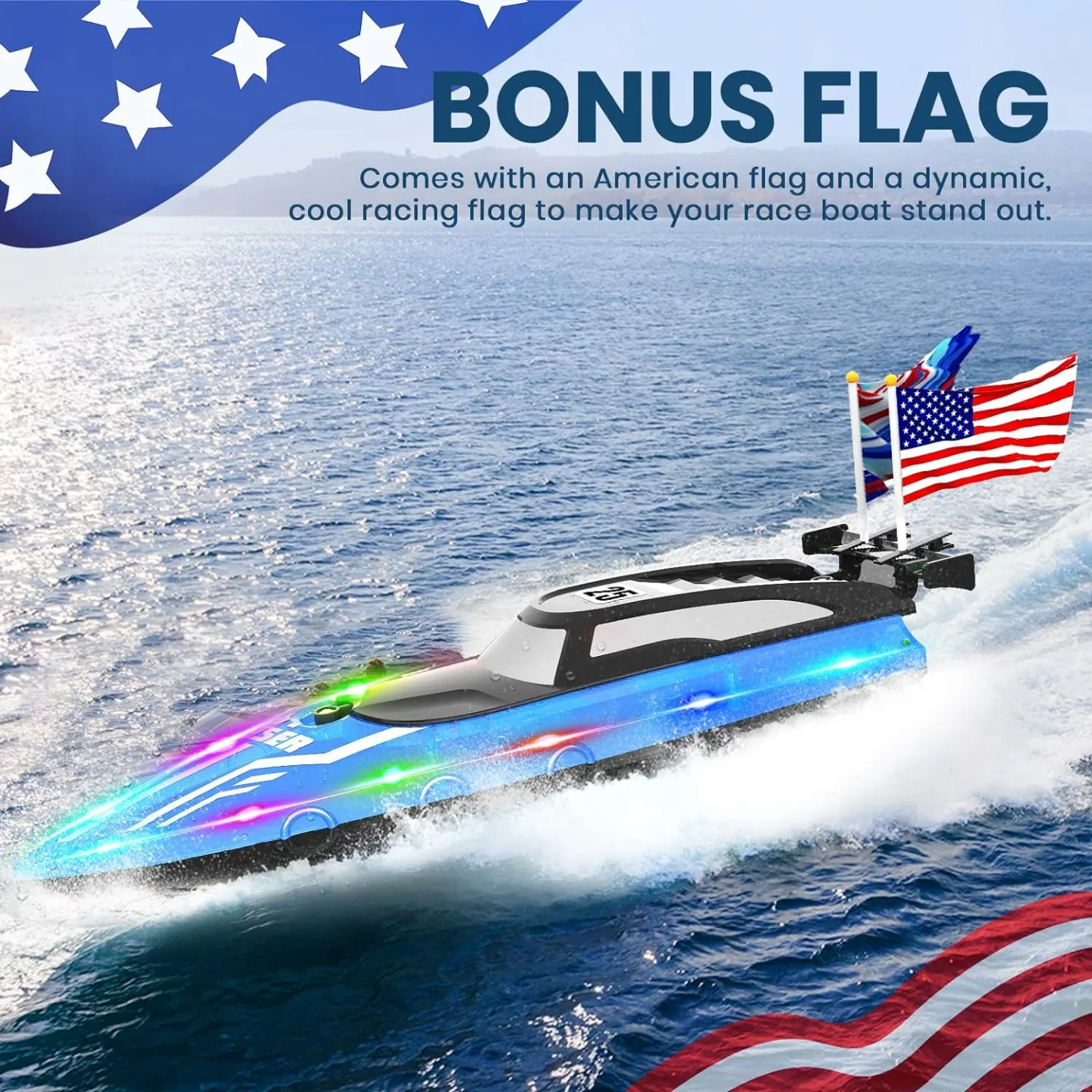 Kids Remote Control Waterproof LED RC Boat