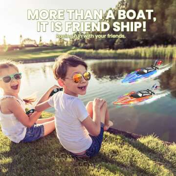 Kids Remote Control Waterproof LED RC Boat