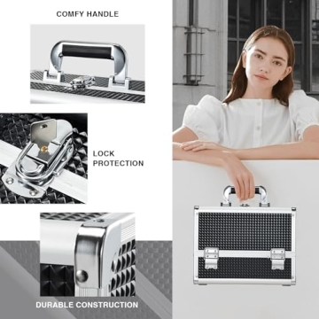 Joligrace Makeup Box Organizer - Portable Cosmetic Case