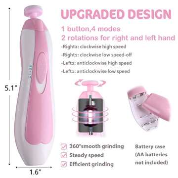 Baby Nail Trimmer Electric File For Safe Nail Care Kit
