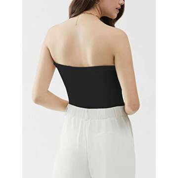 Womens Tube Tops Summer Twist Knot Front Knit Bandeau Sweetheart Neck Ribbed Sleeveless Strapless Y2K Crop Tank Corset Top Black
