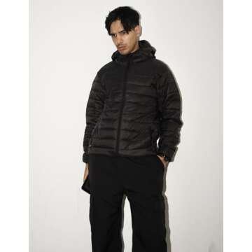 Stylish Packable Men’s Black Puffer Jacket for Winter Travel