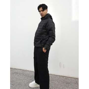 Stylish Packable Men’s Black Puffer Jacket for Winter Travel