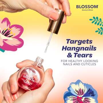 Blossom Cuticle Oil for Nails, Hydrating, Moisturizing, Scented Nail Oil Cuticle Care, Infused with Real Flowers, Made in USA, 0.5 fl. oz, Mandarin Orange