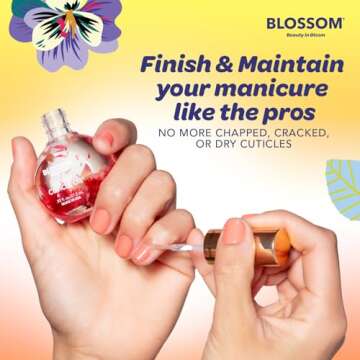 Blossom Cuticle Oil for Nails, Hydrating, Moisturizing, Scented Nail Oil Cuticle Care, Infused with Real Flowers, Made in USA, 0.5 fl. oz, Mandarin Orange