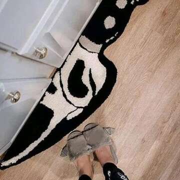 Brrnoo Skull Knife Carpet Horror Scary Scream,Fur Rugs for Bedside Floor Mat Area Rug Plush Sofa Cover Throw Rug for Bedroom,Washable Seasonal Welcome Rugs for Indoor Outdoor (88.9CM)