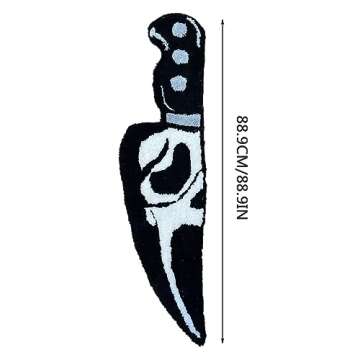 Brrnoo Skull Knife Carpet Horror Scary Scream,Fur Rugs for Bedside Floor Mat Area Rug Plush Sofa Cover Throw Rug for Bedroom,Washable Seasonal Welcome Rugs for Indoor Outdoor (88.9CM)