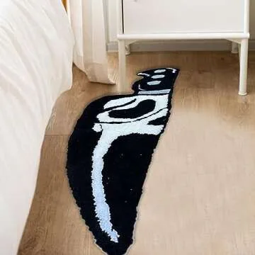 Brrnoo Skull Knife Carpet Horror Scary Scream,Fur Rugs for Bedside Floor Mat Area Rug Plush Sofa Cover Throw Rug for Bedroom,Washable Seasonal Welcome Rugs for Indoor Outdoor (88.9CM)