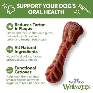 Whimzees Wellness Daily Brushzees Dog Dental Treats, Natural Chews, Small Size Stick, (14 Count)