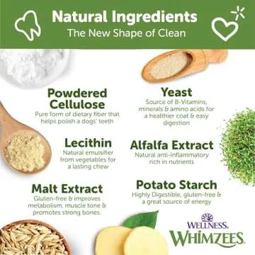 Whimzees Wellness Daily Brushzees Dog Dental Treats, Natural Chews, Small Size Stick, (14 Count)