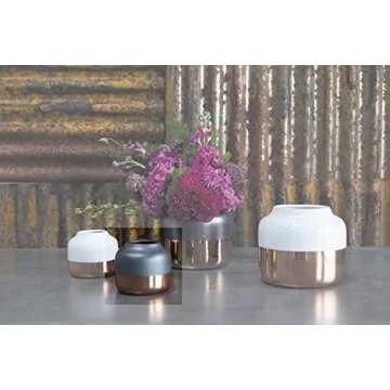 Copper and Black Round Ceramic Pot - Stylish Decor