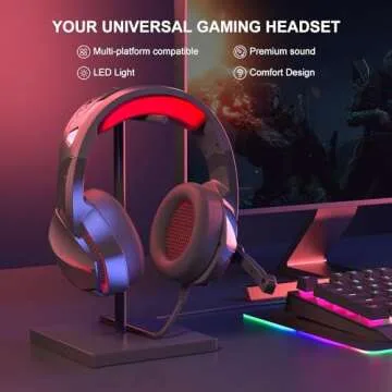 PHOINIKAS 7.1 Surround Sound Gaming Headset for PS4