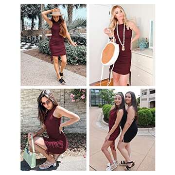 QUALFORT Women's Sexy Ruched Mini Drawstring Dress