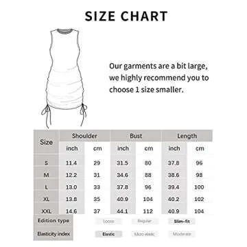 QUALFORT Women's Sexy Ruched Mini Drawstring Dress