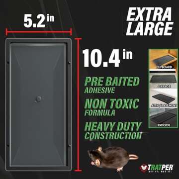 Glue Traps for Mice,Rat,Mouse,Snake,Lizard,Insect. Extra Strength,Pre-Baited Adhesive.Heavy Duty Pla...