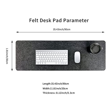 Large Felt Desk Mat for Keyboard Mouse Office Home