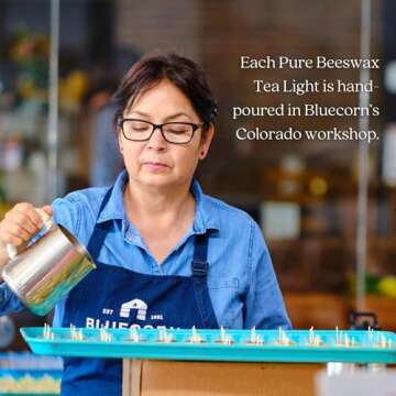 Bluecorn Beeswax 100% Pure Beeswax Tealight Candles | Natural Beeswax Candles, Yellow Tea Lights Can...