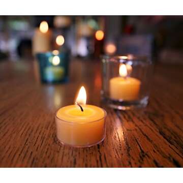 Bluecorn Beeswax Natural Tealight Candles - 24 Pack