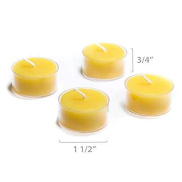 Bluecorn Beeswax Natural Tealight Candles - 24 Pack