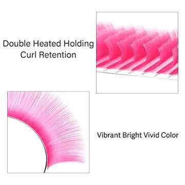 EMEDA Colored Lash Extensions D Curl .07 Bright Pop Rose Pink Lash Extensions 15-20mm Mixed Tray Extra Long Classic Single Individual Color Lashes Extension (0.07mm D Mix 15-20)