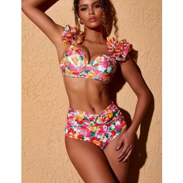 FLAXMAKER Ruffled Swimwear Set for Stylish Beach Days