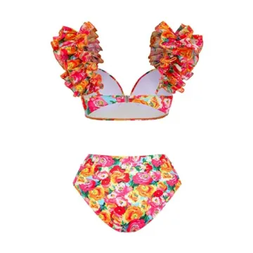 FLAXMAKER Ruffled Swimwear Set for Stylish Beach Days