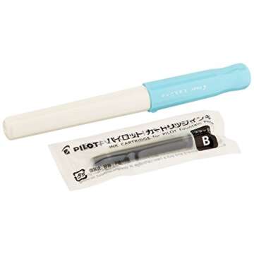 Pilot Kakuno Fine-Nib Fountain Pen, White Body Soft Blue Cap Body (FKA-1SR-SLF)