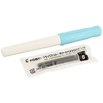 Pilot Kakuno Fine-Nib Fountain Pen, White Body Soft Blue Cap Body (FKA-1SR-SLF)