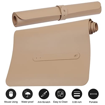 Boutilon Leather Desk Pad Non-Slip Waterproof Office Mat