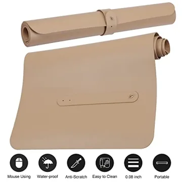 Boutilon Leather Desk Pad Non-Slip Waterproof Office Mat