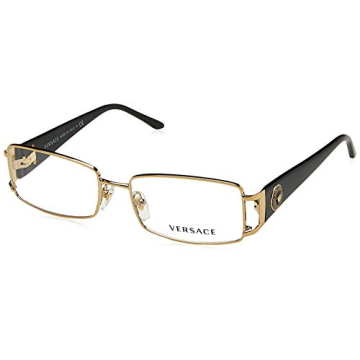 Versace Pale Gold Metal Rectangle Eyeglasses 52mm