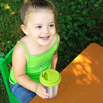 Yuboo 17 oz Stainless Steel Cups - 5 Pack Tumblers with Lids and Straws