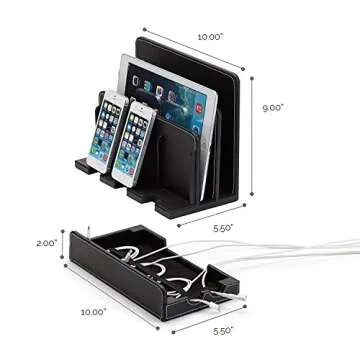 Multi-Device Charging Stations Black Leatherette