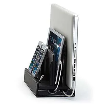 Multi-Device Charging Stations Black Leatherette