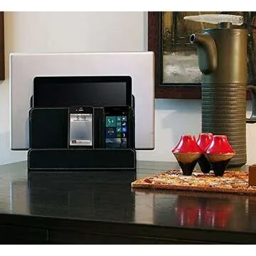 Multi-Device Charging Stations Black Leatherette