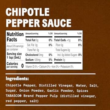 TABASCO® Brand Chipotle Pepper Sauce, Medium Hot Sauce, Bulk Plastic Jug, Smoky & Smooth, Perfect for Large Recipes, Great for Marinating or Grilling Meats & More, 64 Fl Oz (Pack of 1)