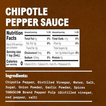 TABASCO® Brand Chipotle Pepper Sauce, Medium Hot Sauce, Bulk Plastic Jug, Smoky & Smooth, Perfect for Large Recipes, Great for Marinating or Grilling Meats & More, 64 Fl Oz (Pack of 1)