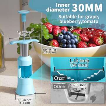 Newness Grape Cutter for Toddlers 1-3 Grape Slicer with 2 Straw Brushes & 2 Types of Slicing Tomato ...